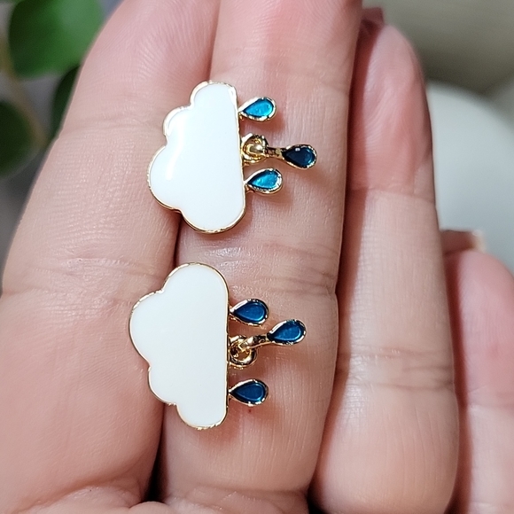 Jewelry - Rainy Day Cloud Stud Earrings, S925